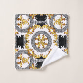 Zwarte Griekse decoratie Bad Handdoek (Wasdoekje)