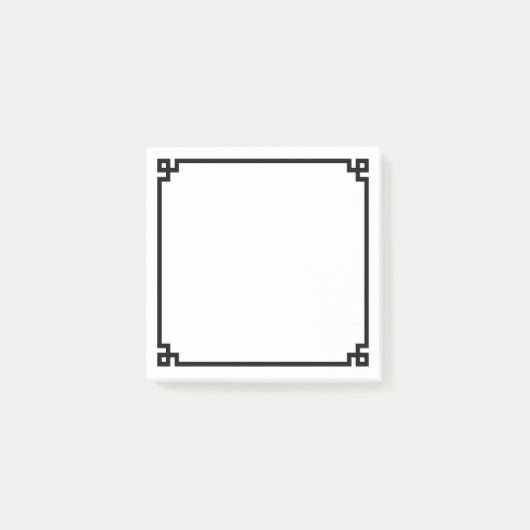 Zwarte Griekse Sleutel Sierrand Post-it® Notes (Voorkant)