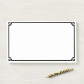 Zwarte Griekse Sleutel Sierrand Post-it® Notes (Op bureau)