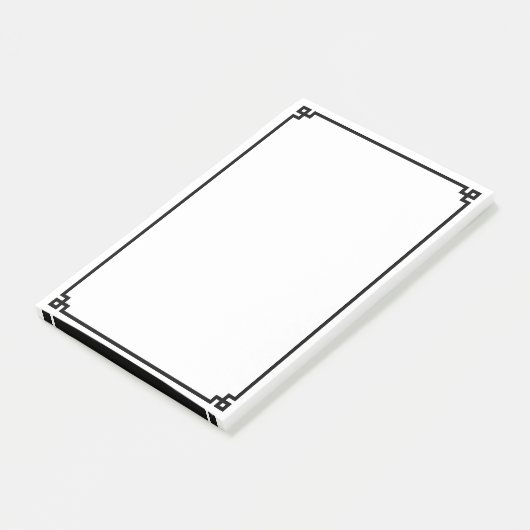 Zwarte Griekse sleutelgrens voor sierdoeleinden Post-it® Notes (Schuin)