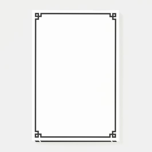 Zwarte Griekse sleutelgrens voor sierdoeleinden Post-it® Notes (Voorkant)