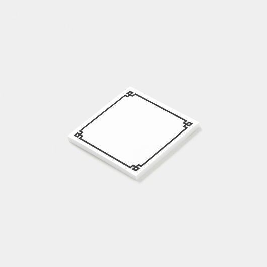 Zwarte Griekse sleutelgrens voor sierdoeleinden Post-it® Notes (Schuin)