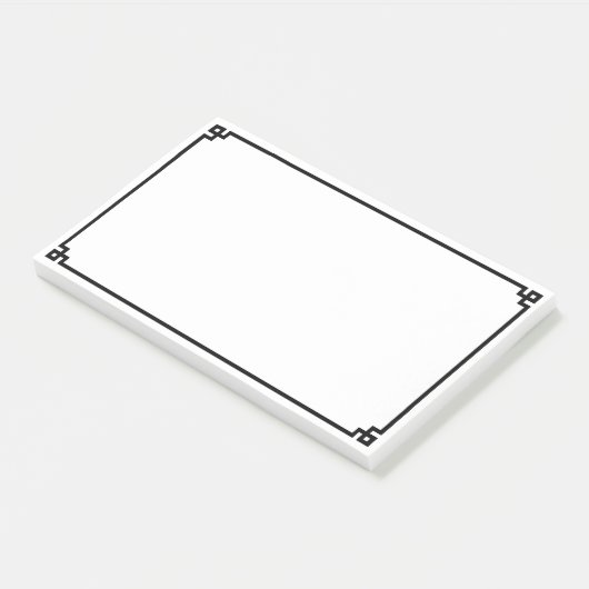 Zwarte Griekse sleutelgrens voor sierdoeleinden Post-it® Notes (Schuin)