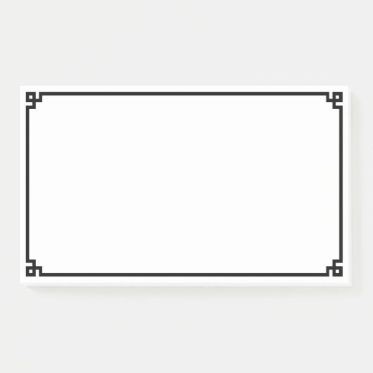 Zwarte Griekse sleutelgrens voor sierdoeleinden Post-it® Notes (Voorkant)