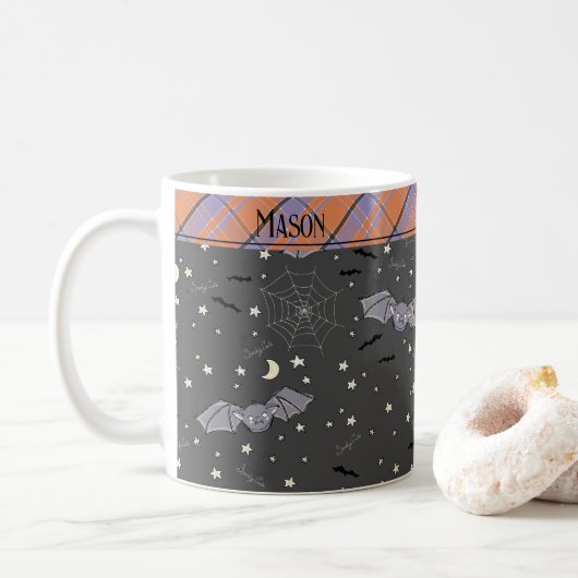 Zwarte griezelige cute kinder mok (Met donut)