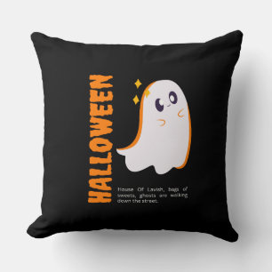 Zwarte griezelige Halloween decoratie kussen