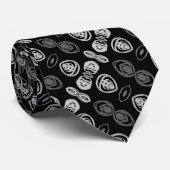 Zwarte grijs en houtskool stropdas (Opgerold)