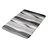 Zwarte grijs en wit ongeëvenaarde golven badmat (Gekanteld)
