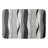 Zwarte grijs en wit ongeëvenaarde golven badmat (Voorkant)
