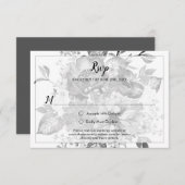 zwarte grijs en witte RSVP (Voorkant / Achterkant)