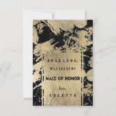 Zwarte grijs gouden waterverf splatters gemaakt va kaart (Voorkant)