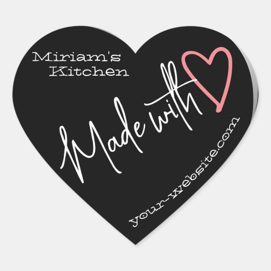 Zwarte grijs uit de keuken gemaakt met liefdesbakk hart sticker (Voorkant)