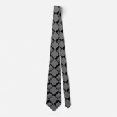 Zwarte Grijze Artsty Abstracte Print Neckschouderb Stropdas (Voorkant)