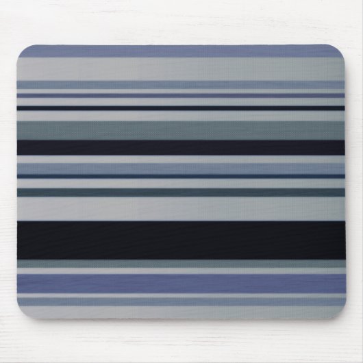  zwarte grijze blauwpatroonstripes Mousepad Muismat (Voorkant)