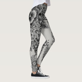  zwarte/grijze bloemen Leggings