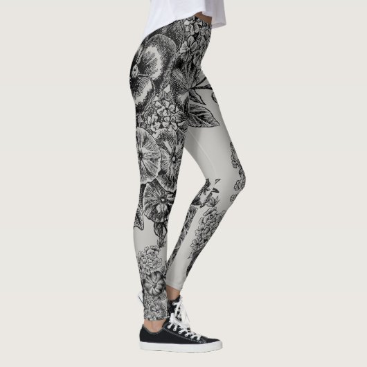  zwarte/grijze bloemen Leggings (Rechts)
