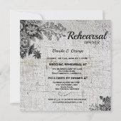  zwarte/grijze bloemen repetitie binnenste Kaart (Achterkant)