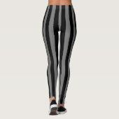 Zwarte grijze brede verticale streep leggings (Achterkant)