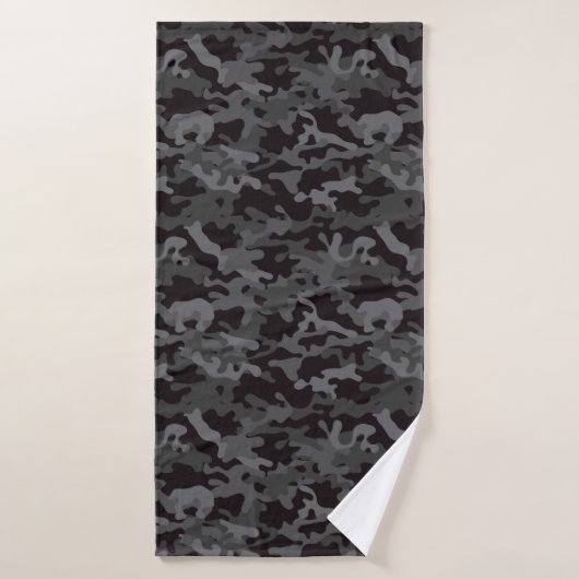 Zwarte & grijze CAMO  Badhanddoek (Badhanddoek)