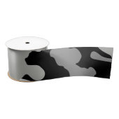 Zwarte & grijze Camo  Satijnen Lint (Spoel)