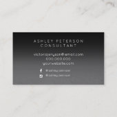 Zwarte grijze cementombre minimale typografie visitekaartje (Achterkant)