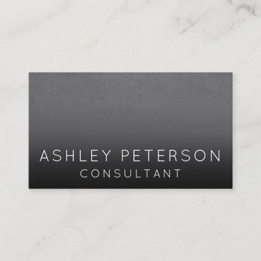 Zwarte grijze cementombre minimale typografie visitekaartje (Voorkant)