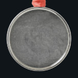 Zwarte Grijze Chalkboard Blackboard Achtergrond Metalen Ornament<br><div class="desc">Zwart grijs bord Blackboard achtergrond,  je kunt afbeeldingen uploaden en tekst toevoegen</div>