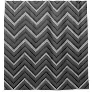 Zwarte & Grijze Chevron Douchegordijn – Modern Gen