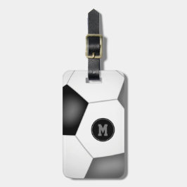 zwarte grijze club kleuren voetbaltas-ID Bagagelabel