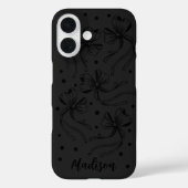 Zwarte Grijze Coquette Monogram Strikken Case-Mate iPhone Case (Achterkant)