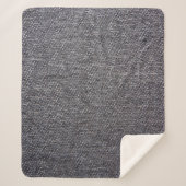 zwarte grijze doek sherpa deken (Voorkant)