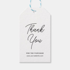 Zwarte Grijze Elegante Zakelijke Bedank Cadeautags Cadeaulabel