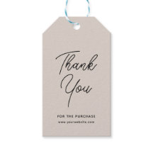 Zwarte grijze elegante zakelijke bedankcadeautags