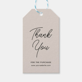 Zwarte grijze elegante zakelijke bedankcadeautags cadeaulabel