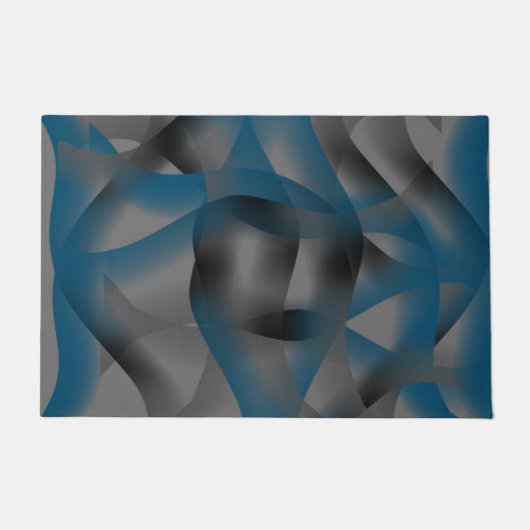 Zwarte grijze en blauwe rimpels, met gradiëntdelen deurmat