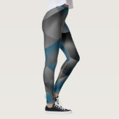 Zwarte grijze en blauwe rimpels, met gradiëntdelen leggings (Rechts)