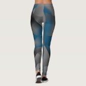 Zwarte grijze en blauwe rimpels, met gradiëntdelen leggings (Achterkant)