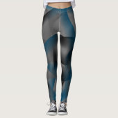 Zwarte grijze en blauwe rimpels, met gradiëntdelen leggings (Voorkant)
