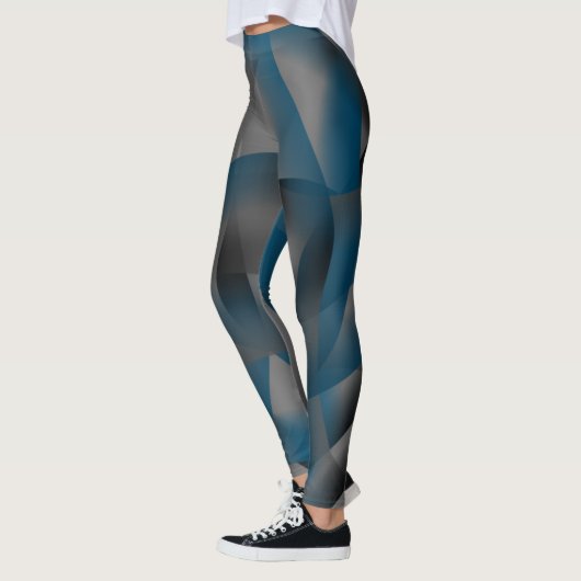 Zwarte grijze en blauwe rimpels, met gradiëntdelen leggings (Links)