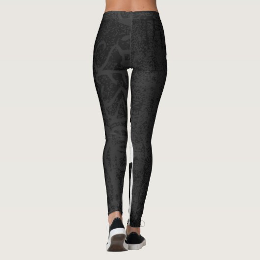 Zwarte, grijze en graffiti-afro leggings (Achterkant)