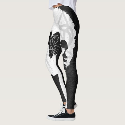 Zwarte, grijze en graffiti-afro leggings