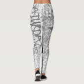Zwarte, grijze en graffiti-afro leggings (Achterkant)
