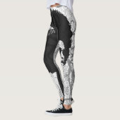Zwarte, grijze en graffiti-afro leggings (Links)