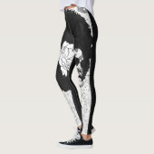 Zwarte, grijze en graffiti-afro leggings (Links)