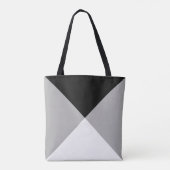 Zwarte, grijze en witte Abstracte driehoek Canvas  Tote Bag (Achterkant)