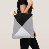 Zwarte, grijze en witte Abstracte driehoek Canvas  Tote Bag (Dichtbij)