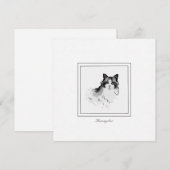 Zwarte, grijze en witte himalaya Kat-platte briefk Notitiekaartje (Voorkant / Achterkant)