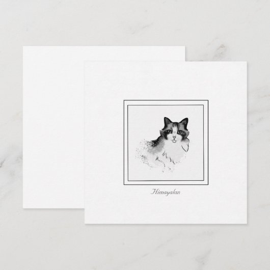 Zwarte, grijze en witte himalaya Kat-platte briefk Notitiekaartje (Voorkant / Achterkant)