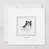 Zwarte, grijze en witte himalaya Kat-platte briefk Notitiekaartje (Voorkant)