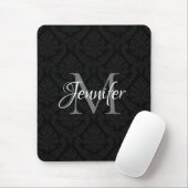 Zwarte Grijze en Witte Monogram Decoratie Muismat (Met muis)